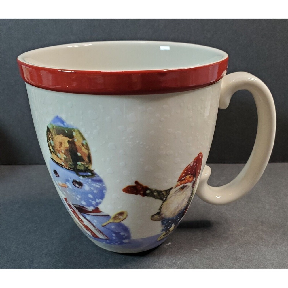 Williams-Sonoma Nordic Elf Coll w/ Snowman Christmas Coffee Cocoa Tea Mug Cup